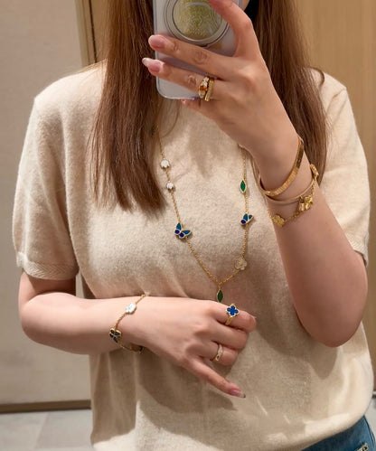 [Blue Tears Jewelry]LUCKY SPRING BUTTERFLY 15 FLOWER NECKLACE