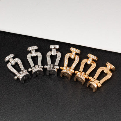 [BLUE TEARS]FORCE LARGE HORSESHOE HALF DIAMOND BRACELET ROSE GOLD