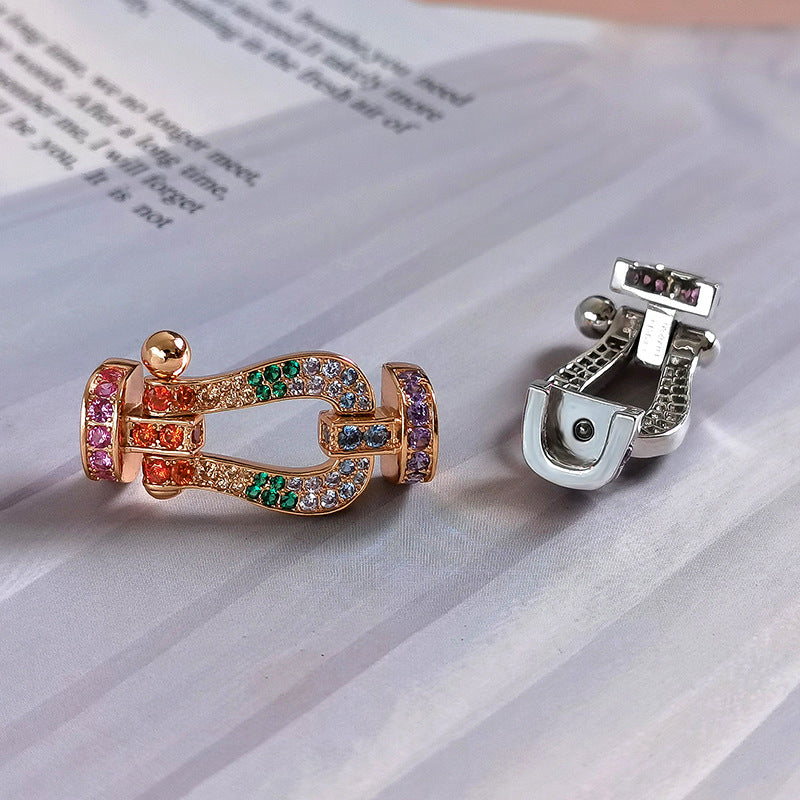 [BLUE TEARS]FORCE LARGE HORSESHOE  COLORED DIAMOND BRACELET ROSE GOLD