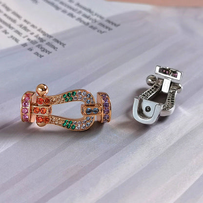 [BLUE TEARS]FORCE LARGE HORSESHOE  COLORED DIAMOND BRACELET ROSE GOLD