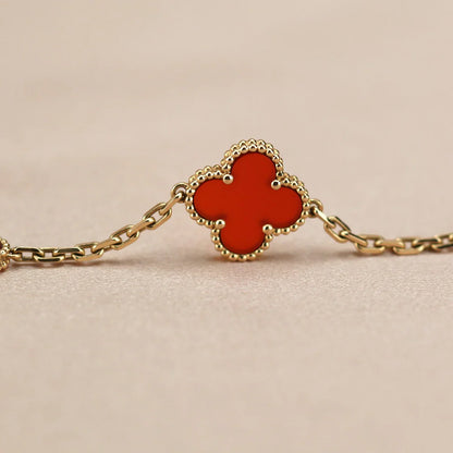 [BLUE TEARS] CLOVER 5 MOTIF RED CORNELIAN BRACELET COLLECTION