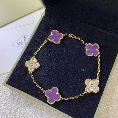 [BLUE TEARS] CLOVER 5 MOTIF VIOLET BRACELET COLLECTION
