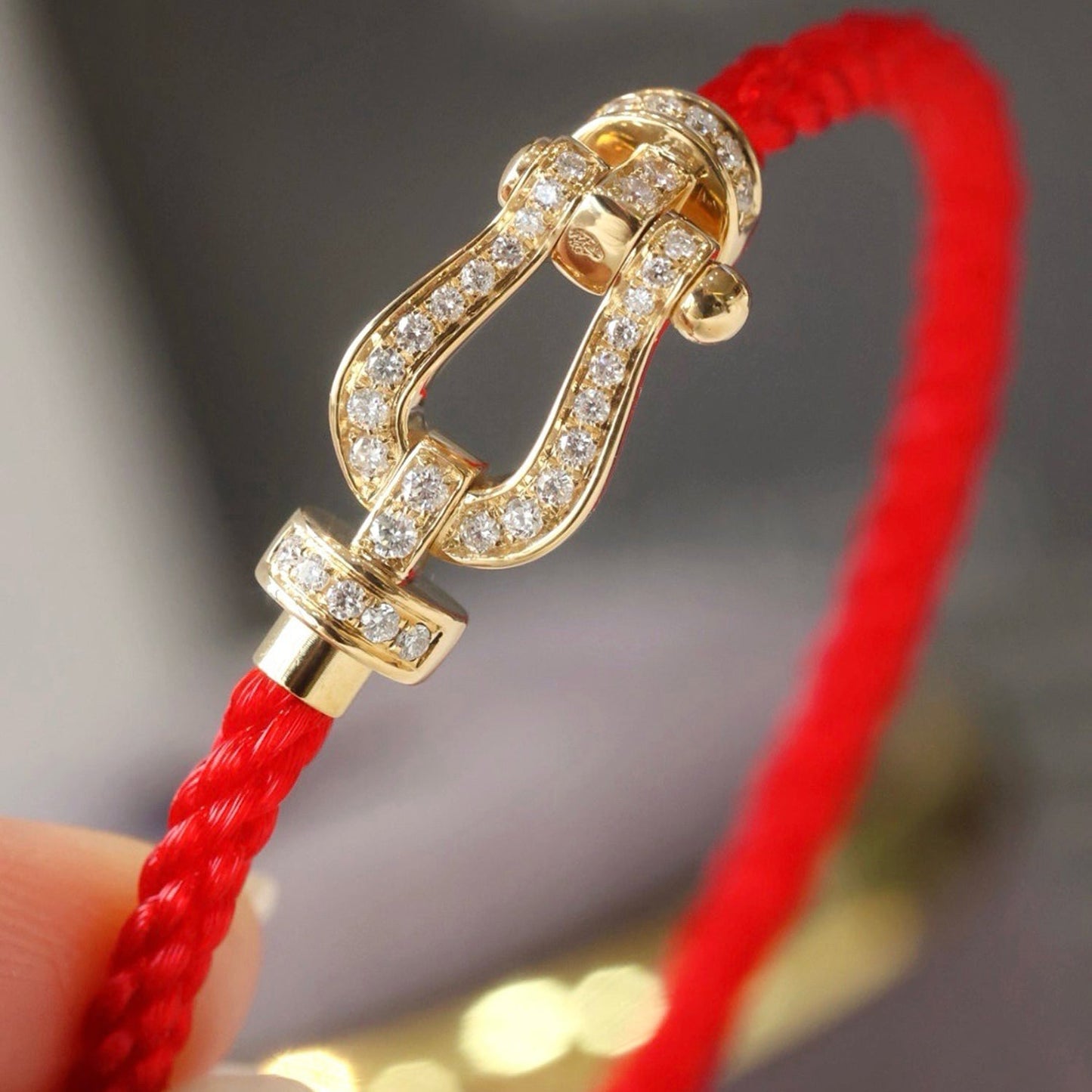 [BLUE TEARS]FORCE LARGE HORSESHOE FULL DIAMOND BRACELET SILVER