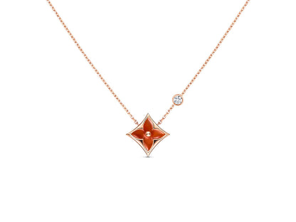 [BLUE TEARS]STAR NECKLACE PINK GOLD 1 DIAMOND