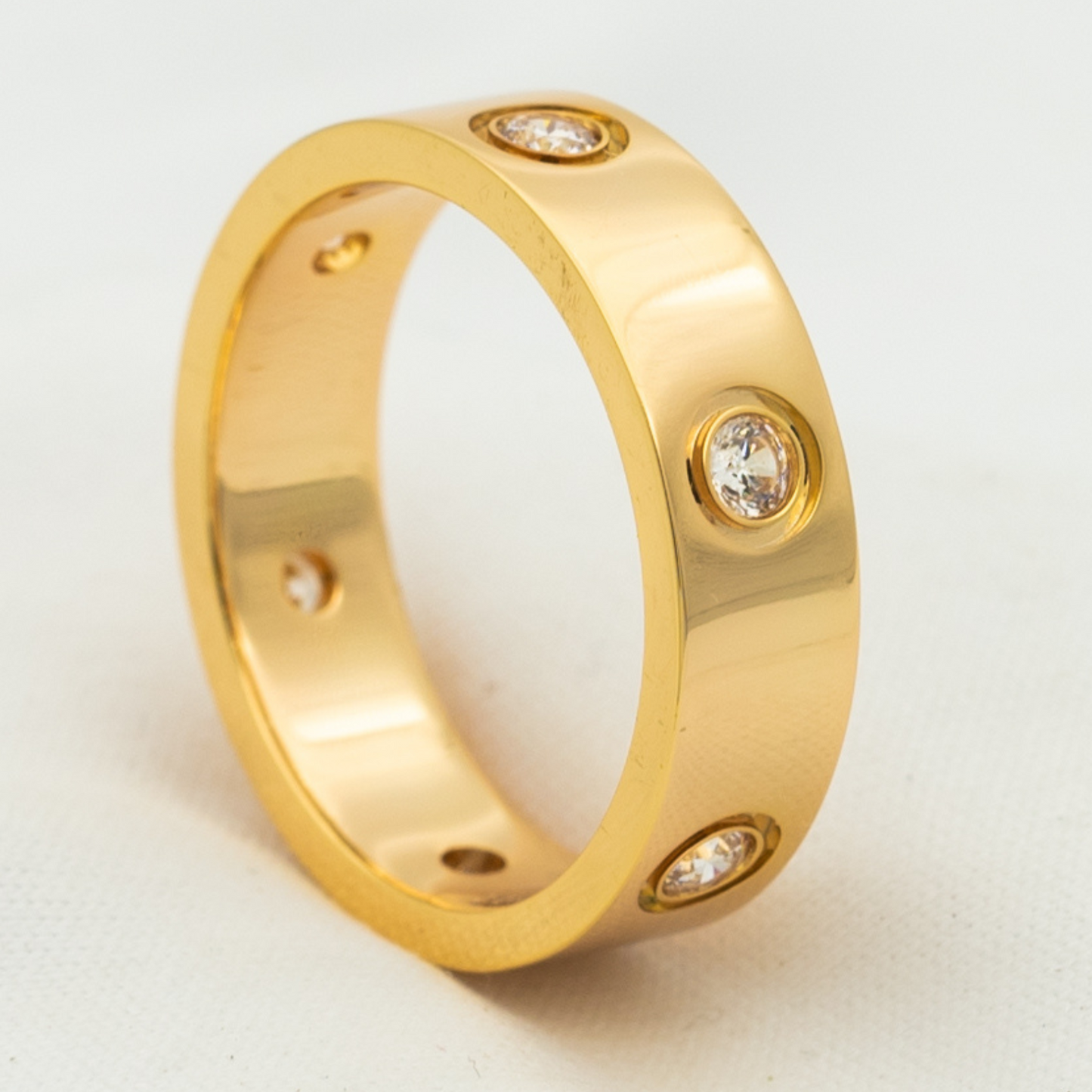 [BLUE TEARS]LOVE RING 5.5MM 6 DIAMONDS PINK GOLD