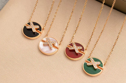 [BLUE TEARS]JEUX DE ROSE GOLD DIAMOND NECKLACE