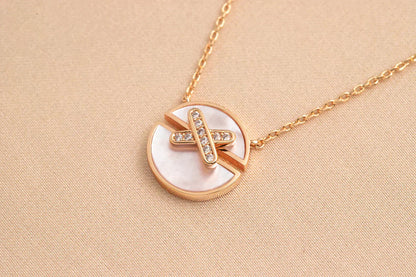 [BLUE TEARS]JEUX DE ROSE GOLD DIAMOND NECKLACE