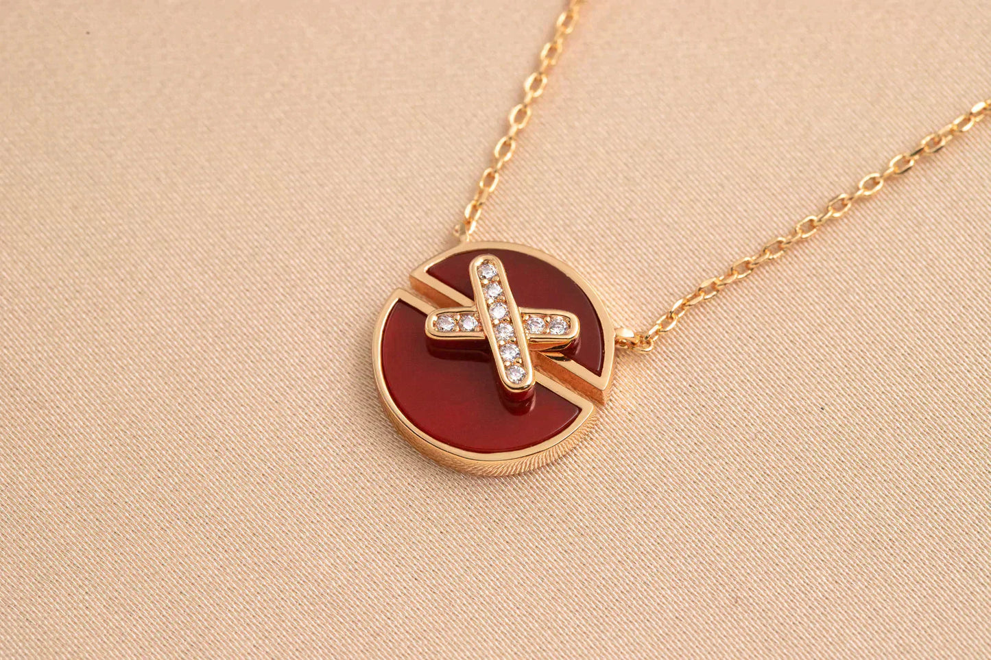 [BLUE TEARS]JEUX DE ROSE GOLD DIAMOND NECKLACE