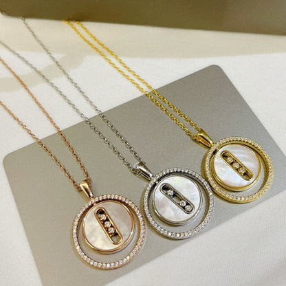[Blue Tears Jewelry]LUCKY MOVE MM NACRE BLANCHE DIAMOND NECKLACE