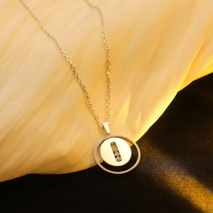 [Blue Tears Jewelry]LUCKY MOVE MM SILVER DIAMOND NECKLACE