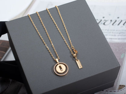 [Blue Tears Jewelry]LUCKY MOVE PM NECKLACE PINK GOLD DIAMOND