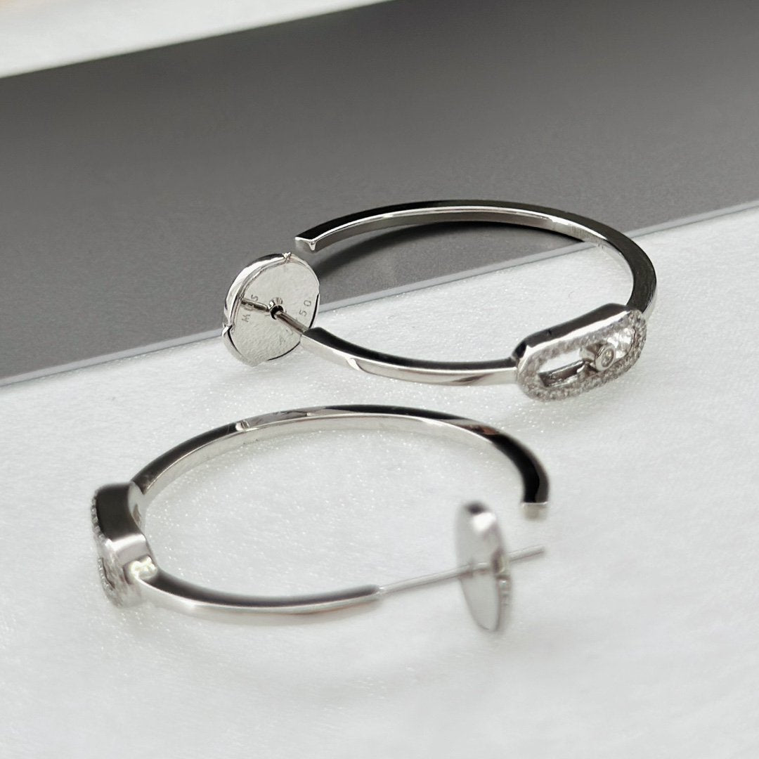 [Blue Tears Jewelry]CREOLES MOVE UNO PM DIAMOND EARRINGS