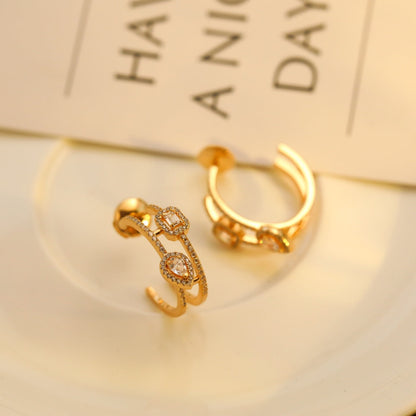 [Blue Tears Jewelry]CREOLES MY TWIN 2 RANGS SILVER DIAMOND EARRINGS