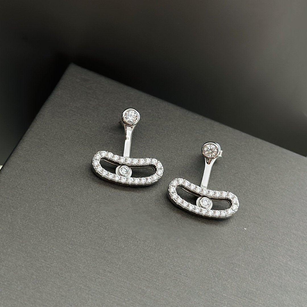 [Blue Tears Jewelry]MOVE UNO SILVER DIAMOND EARRINGS