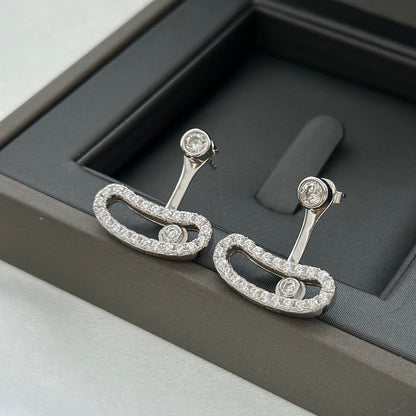 [Blue Tears Jewelry]MOVE UNO SILVER DIAMOND EARRINGS