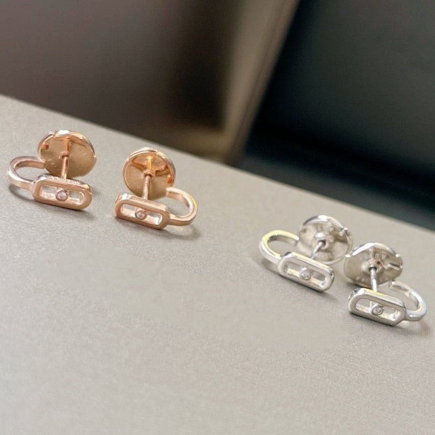 [Blue Tears Jewelry]CREOLES MOVE UNO MINI 1 DIAMOND EARRINGS