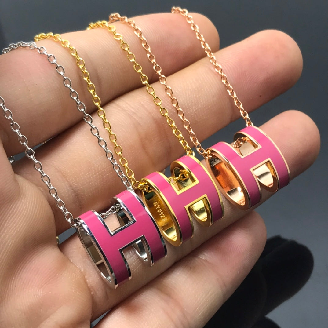 [BLUE TEARS]H NECKLACE PINK