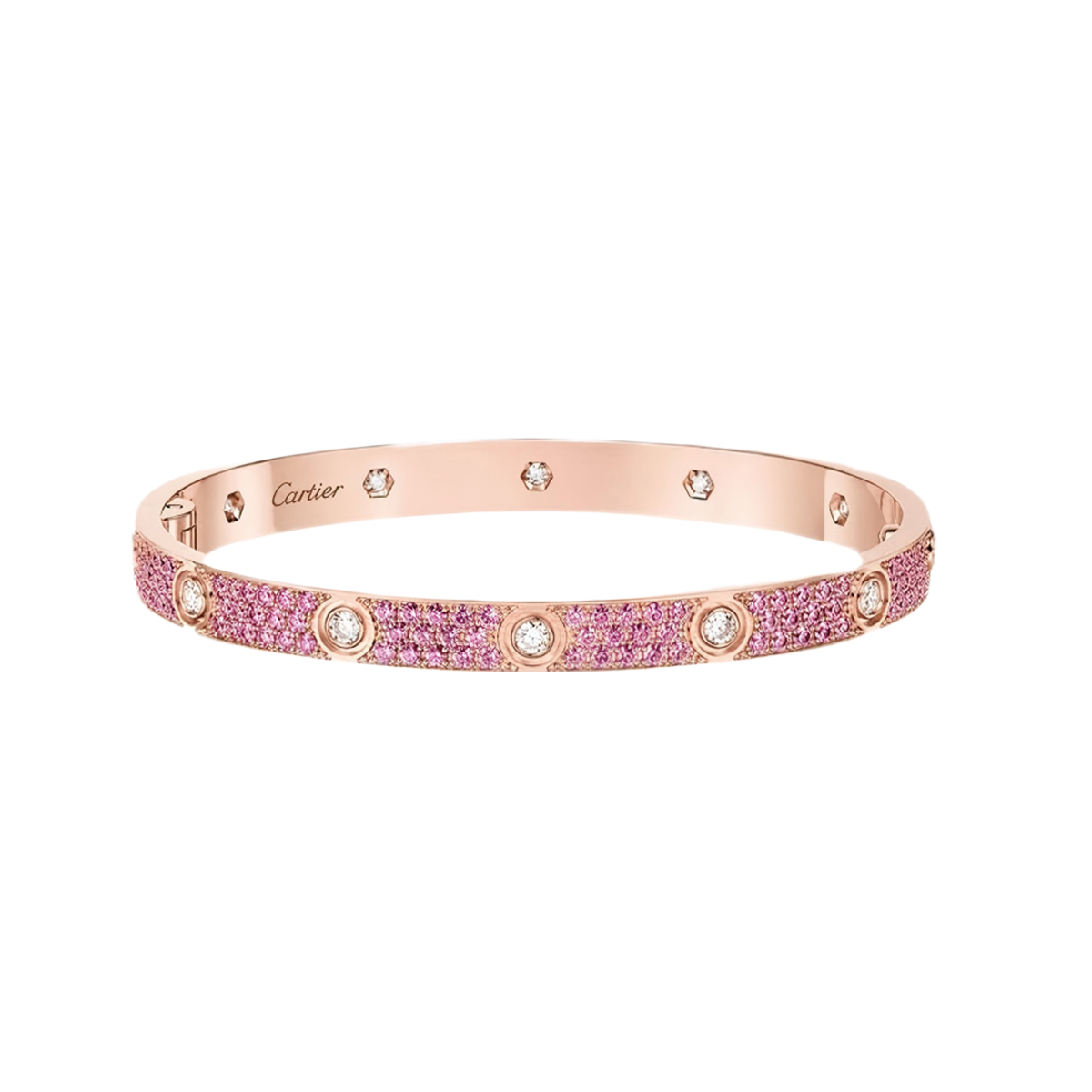 [Blue Tears Jewelry]2026 PAVE GEMSTONE LOVE BRACELET 6.1MM 10 DIAMONDS