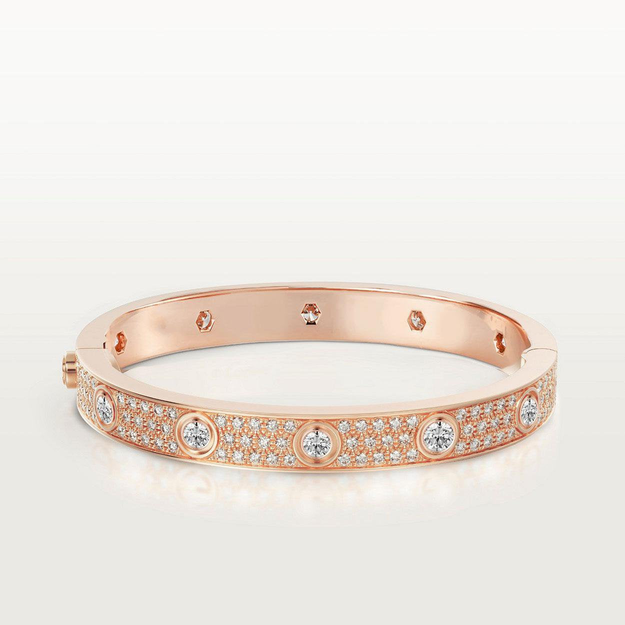 [BLUE TEARS]LOVE BRACELET 6.1MM DIAMOND-PAVED 10 BIG DIAMONDS