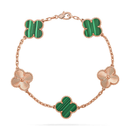 [BLUE TEARS] CLOVER 5 MOTIF MALACHITE BRACELET COLLECTION
