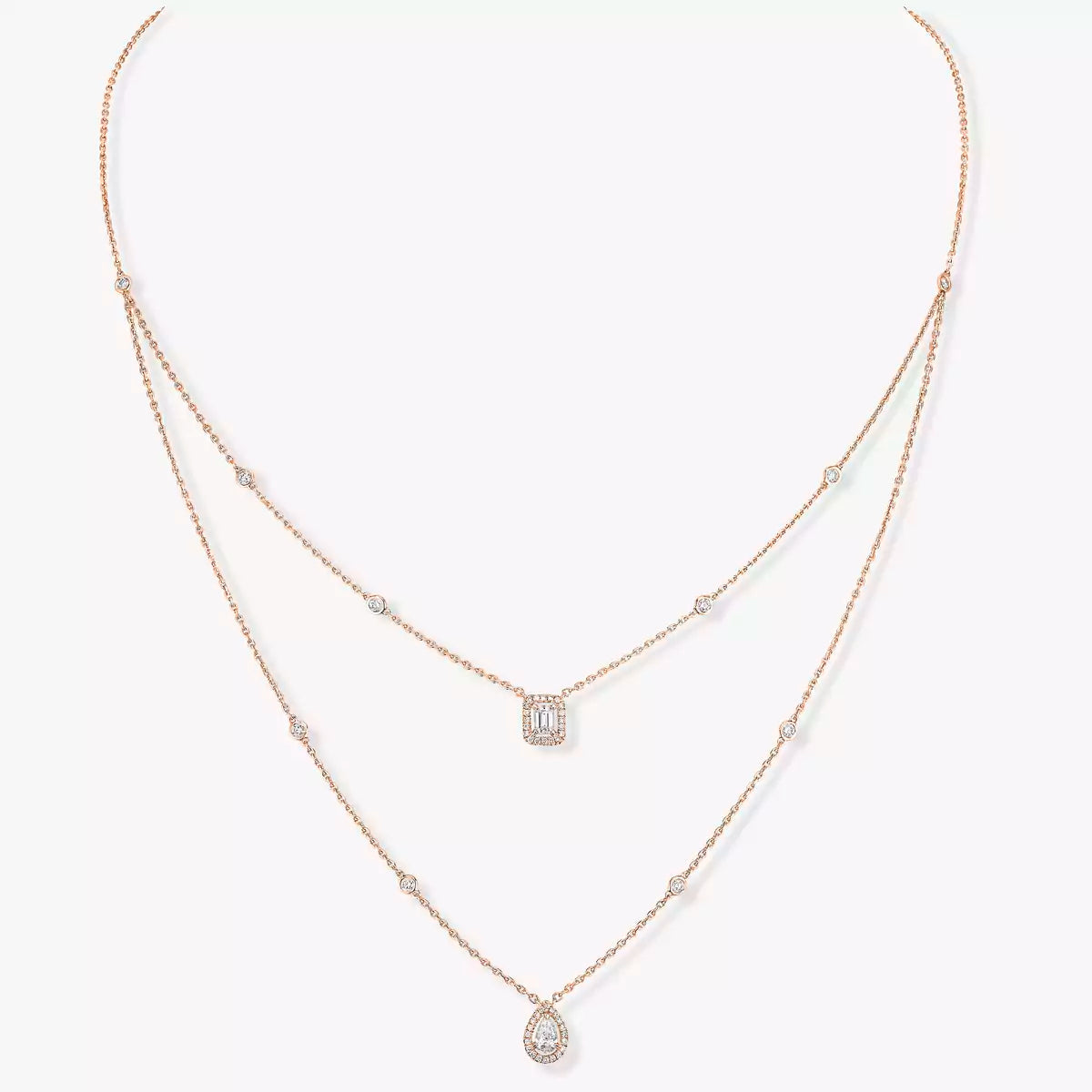 [Blue Tears Jewelry]Diamond Necklace My Twin 2 Rows
