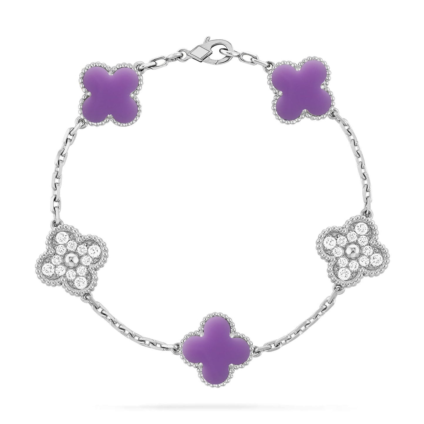 [BLUE TEARS]CLOVER 5 MOTIF LIGHT PURPLE BRACELET COLLECTION