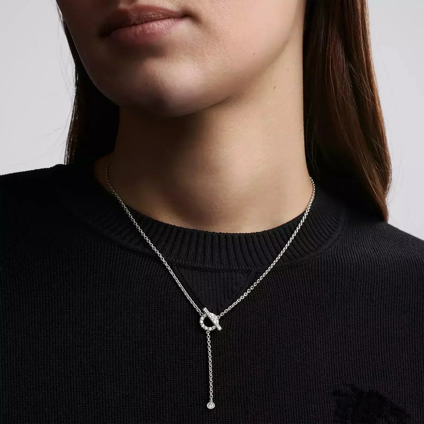 [BLUE TEARS]FINESSE SILVER DIAMOND NECKLACE