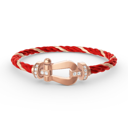 [BLUE TEARS]FORCE LARGE HORSESHOE HALF DIAMOND BRACELET ROSE GOLD