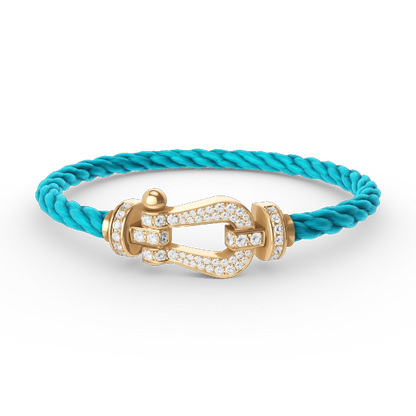 [BLAUE TRÄNEN]FORCE GROSSES HUFEISENARMBAND MIT DIAMANTEN IN GOLD