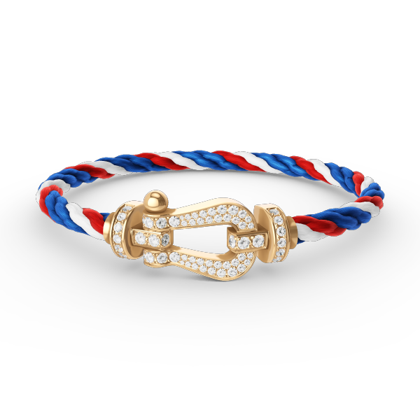 [BLAUE TRÄNEN]FORCE GROSSES HUFEISENARMBAND MIT DIAMANTEN IN GOLD