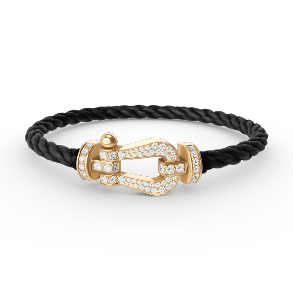 [BLAUE TRÄNEN]FORCE GROSSES HUFEISENARMBAND MIT DIAMANTEN IN GOLD