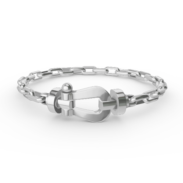[BLUE TEARS]FORCE LARGE HORSESHOE CLASP  METAL BRACELET