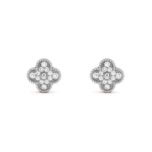 [BLAUE TRÄNEN]KLEE 1 MOTIFS DIAMANT OHRSTECKER SILBER