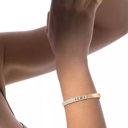 [Blue Tears Jewelry]Move Noa Cisel¨¦ half pav¨¦ bangle