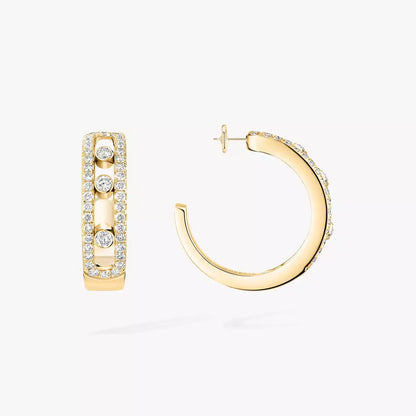 [Blue Tears Jewelry]Diamond Pave_ Hoop Earrings Move