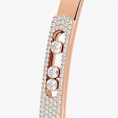 [Blue Tears Jewelry]Move Noa Rose Gold Pavé Diamond Bangle Bracelet