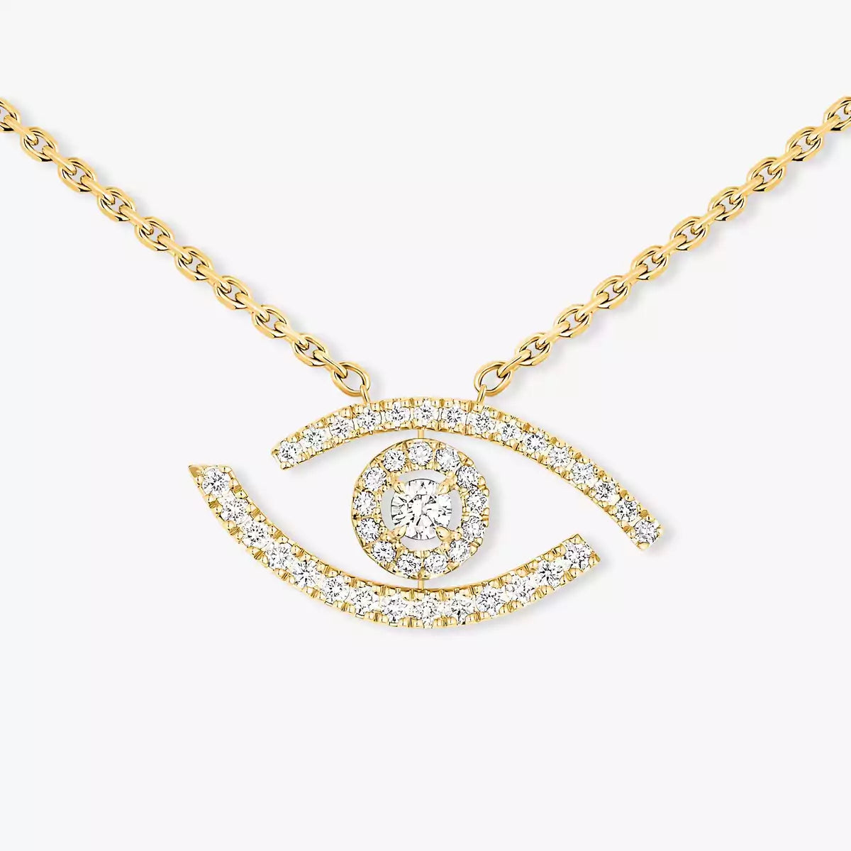 [Blue Tears Jewelry]Pave_ Diamond Necklace Lucky Eye