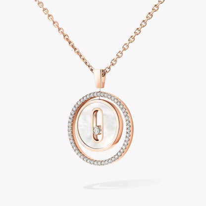 [Blue Tears Jewelry]Lucky Move Diamond Necklace in Rose Gold and White Mother-of-Pearl