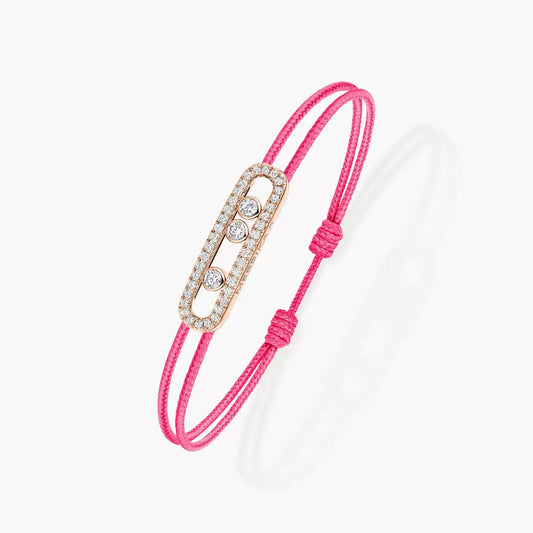 [Blue Tears Jewelry]Messika Care(s) pink cord pav¨¦ bracelet