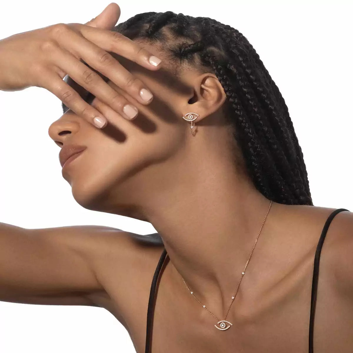 [Blue Tears Jewelry]Pave_ Diamond Necklace Lucky Eye