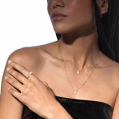 [Blue Tears Jewelry]Diamond Necklace My Twin 2 Rows