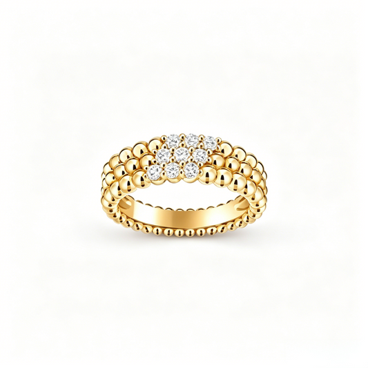 [Blue Tears Jewelry] THREE-ROW DIAMOND RING