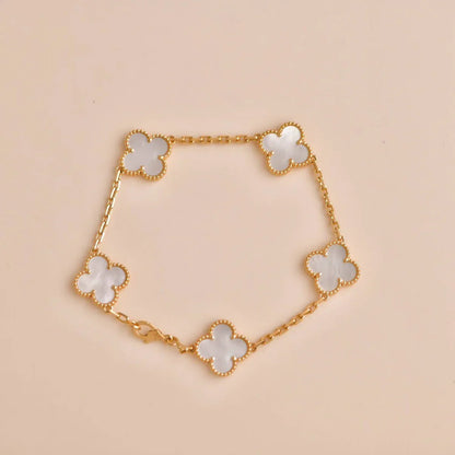 [BLUE TEARS]CLOVER WHITE PEARL MOP 5 MOTIF BRACELET COLLECTION