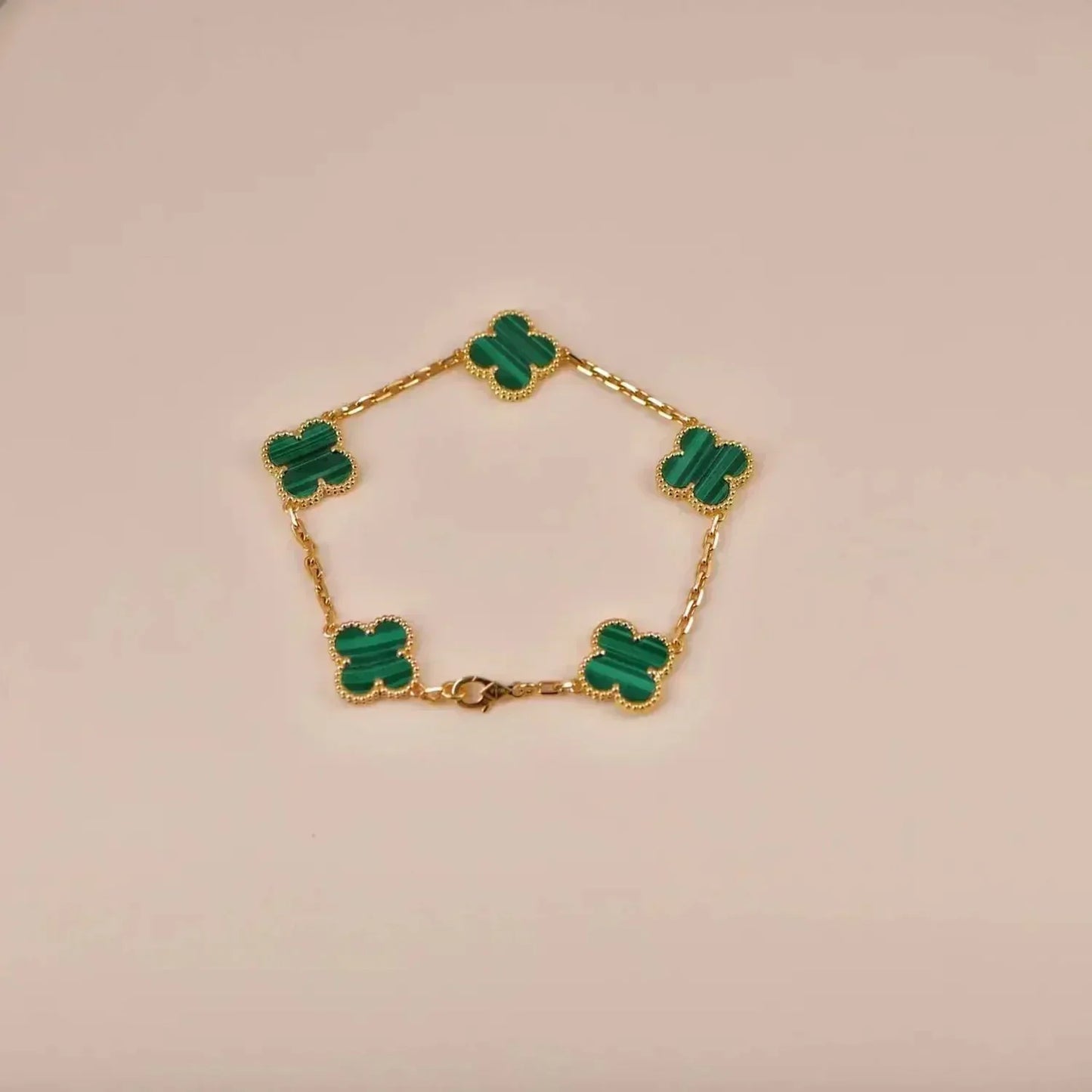 [BLUE TEARS] CLOVER 5 MOTIF MALACHITE BRACELET COLLECTION