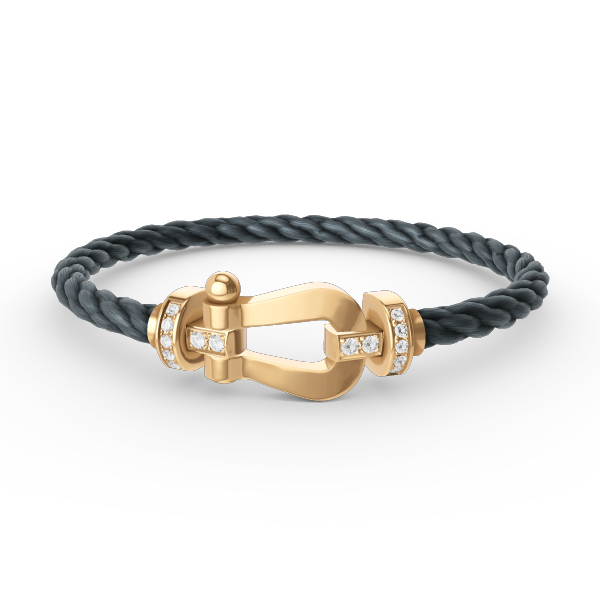 [BLUE TEARS]FORCE LARGE HORSESHOE HALF DIAMOND BRACELET GOLD