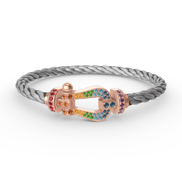[BLUE TEARS]FORCE LARGE HORSESHOE  COLORED DIAMOND BRACELET ROSE GOLD