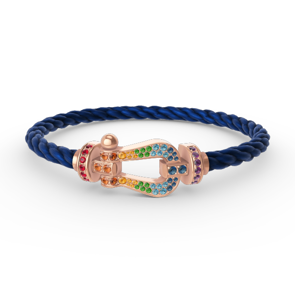 [BLUE TEARS]FORCE LARGE HORSESHOE  COLORED DIAMOND BRACELET ROSE GOLD