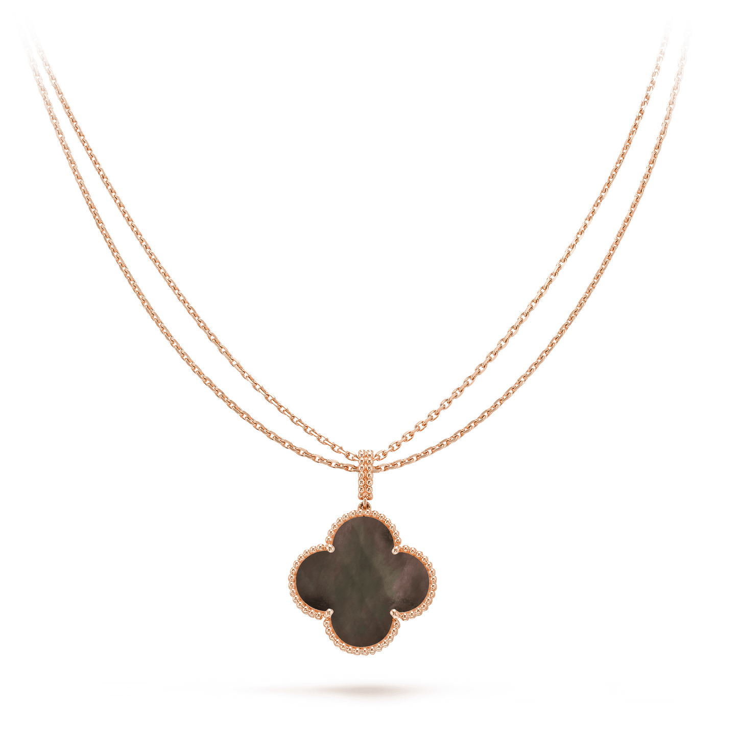 [BLUE TEARS]CLOVER 25MM GOLD DARK MOP BIG CLOVER NECKLACE