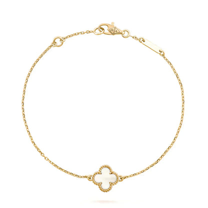 [BLUE TEARS]CLOVER WHITE MOP SINGLE FLOWER BRACELET