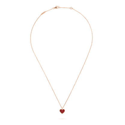 [BLUE TEARS]SWEET CLOVER CARNELIAN HEART NECKLACE